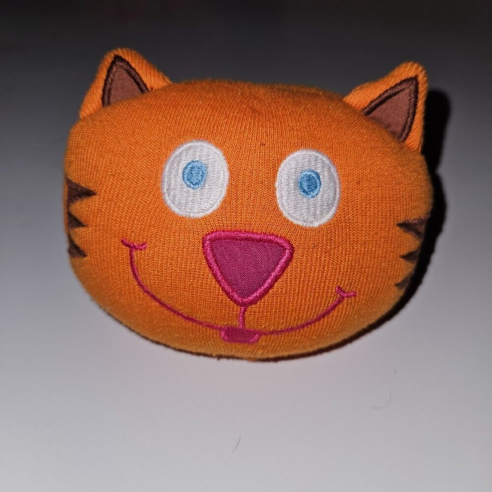 Orange Kitty Cat Plush Head MEOWS SOUND Stuffed Animal Small 5" Finger Puppet?